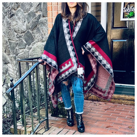 14 Boho Fabulous Oversized Poncho Shawl - Picture 7 of 10